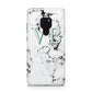Personalised Mint Monogrammed Heart Marble Huawei Mate 20 Phone Case