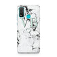 Personalised Mint Monogrammed Heart Marble Huawei P Smart 2020