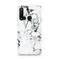 Personalised Mint Monogrammed Heart Marble Huawei P20 Lite 5G Phone Case