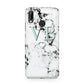 Personalised Mint Monogrammed Heart Marble Huawei P20 Lite Phone Case
