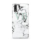Personalised Mint Monogrammed Heart Marble Huawei P20 Phone Case