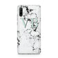 Personalised Mint Monogrammed Heart Marble Huawei P30 Lite Phone Case