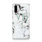Personalised Mint Monogrammed Heart Marble Huawei P30 Phone Case