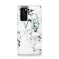 Personalised Mint Monogrammed Heart Marble Huawei P40 Phone Case