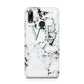 Personalised Mint Monogrammed Heart Marble Huawei Y7 2019