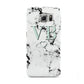 Personalised Mint Monogrammed Heart Marble Samsung Galaxy S6 Case