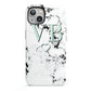 Personalised Mint Monogrammed Heart Marble iPhone 13 Full Wrap 3D Tough Case