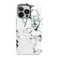 Personalised Mint Monogrammed Heart Marble iPhone 13 Pro Full Wrap 3D Tough Case