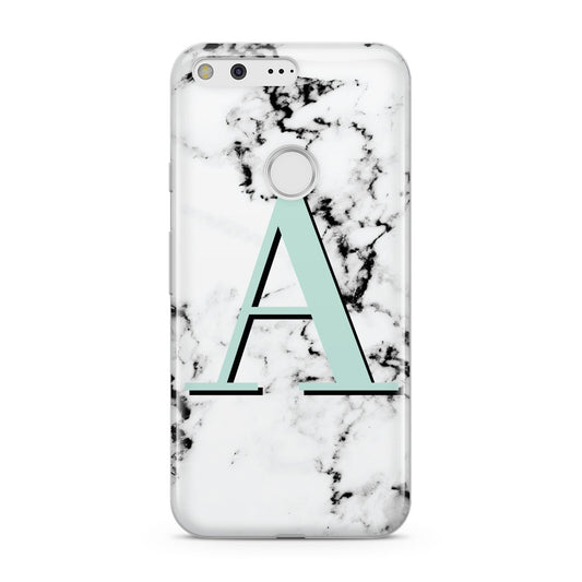 Personalised Mint Single Initial Marble Google Pixel Case