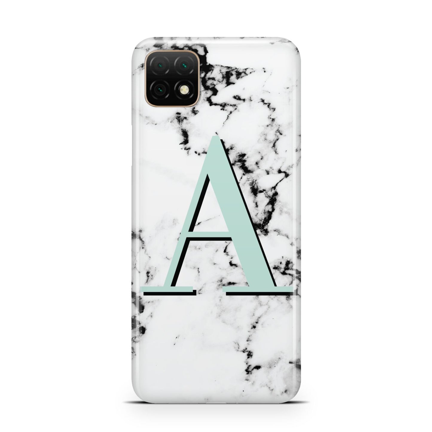 Personalised Mint Single Initial Marble Huawei Enjoy 20 Phone Case