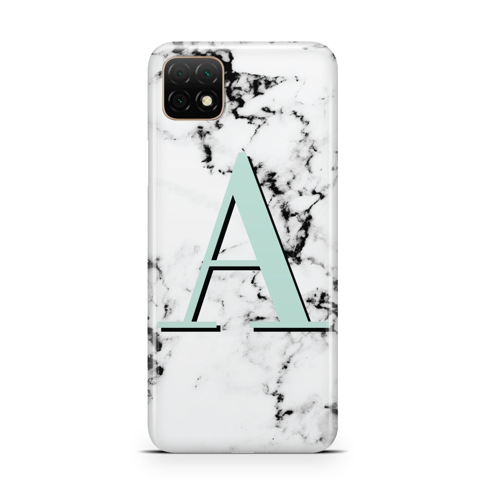 Personalised Mint Single Initial Marble Huawei Enjoy 20 Phone Case