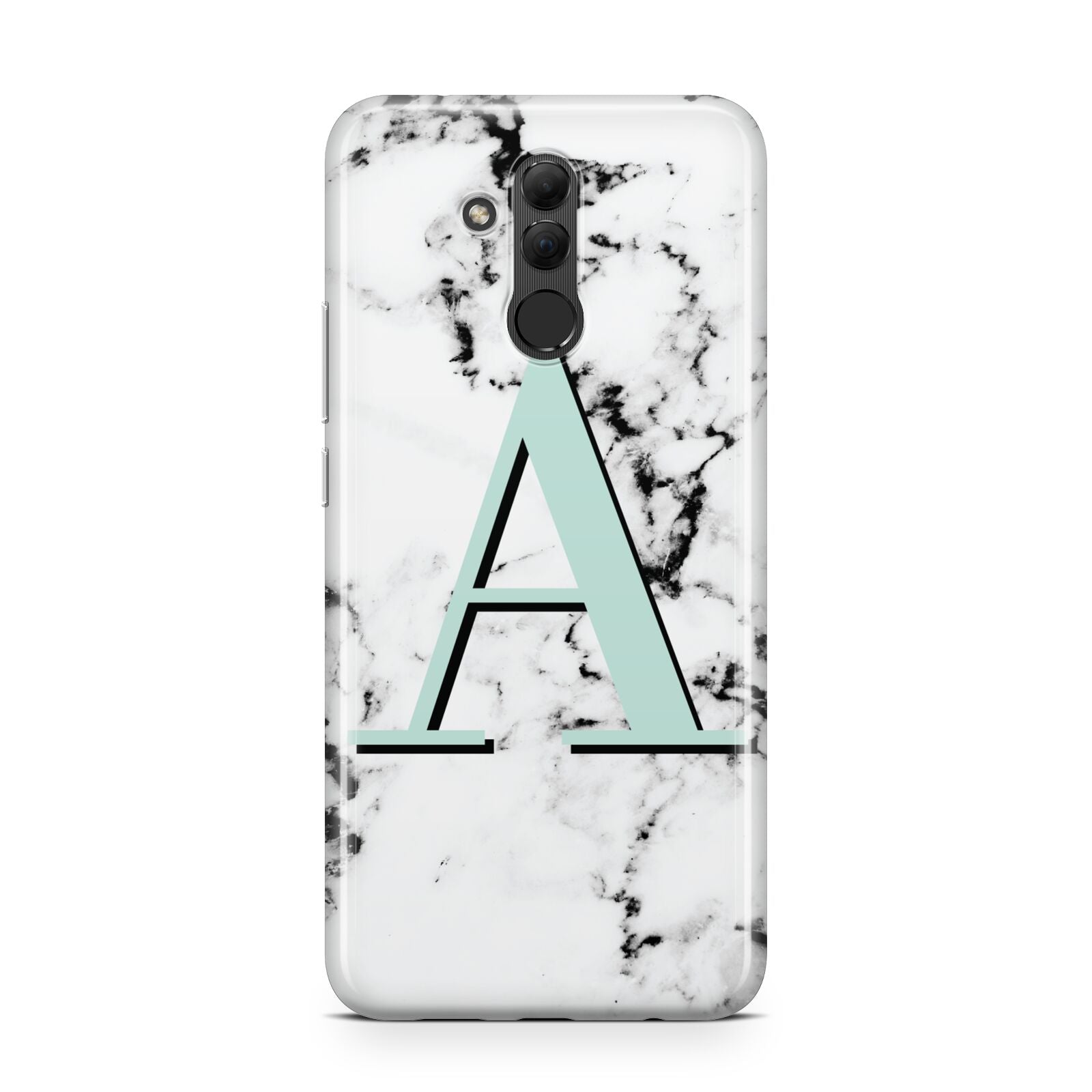 Personalised Mint Single Initial Marble Huawei Mate 20 Lite
