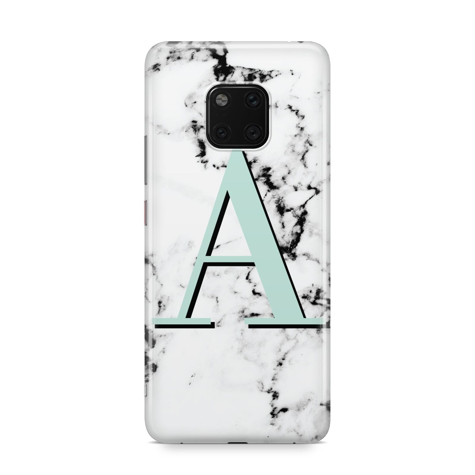 Personalised Mint Single Initial Marble Huawei Mate 20 Pro Phone Case