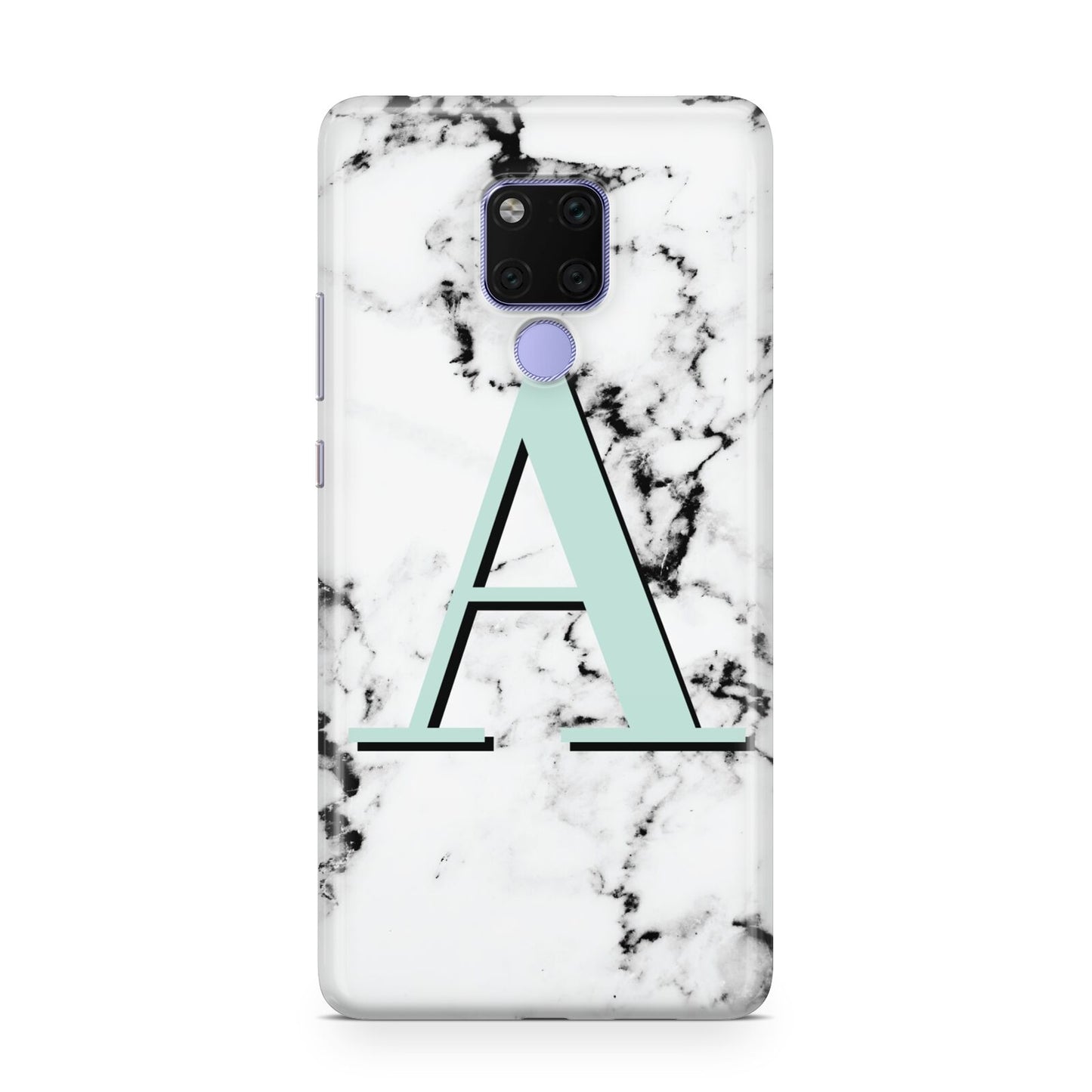 Personalised Mint Single Initial Marble Huawei Mate 20X Phone Case