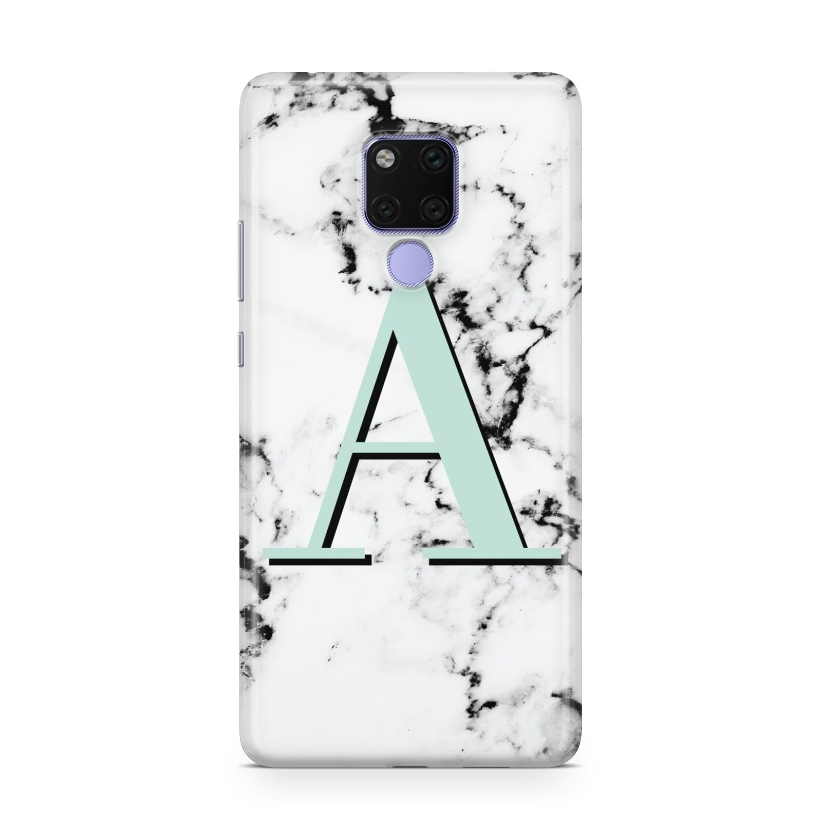 Personalised Mint Single Initial Marble Huawei Mate 20X Phone Case