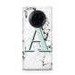 Personalised Mint Single Initial Marble Huawei Mate 30 Pro Phone Case