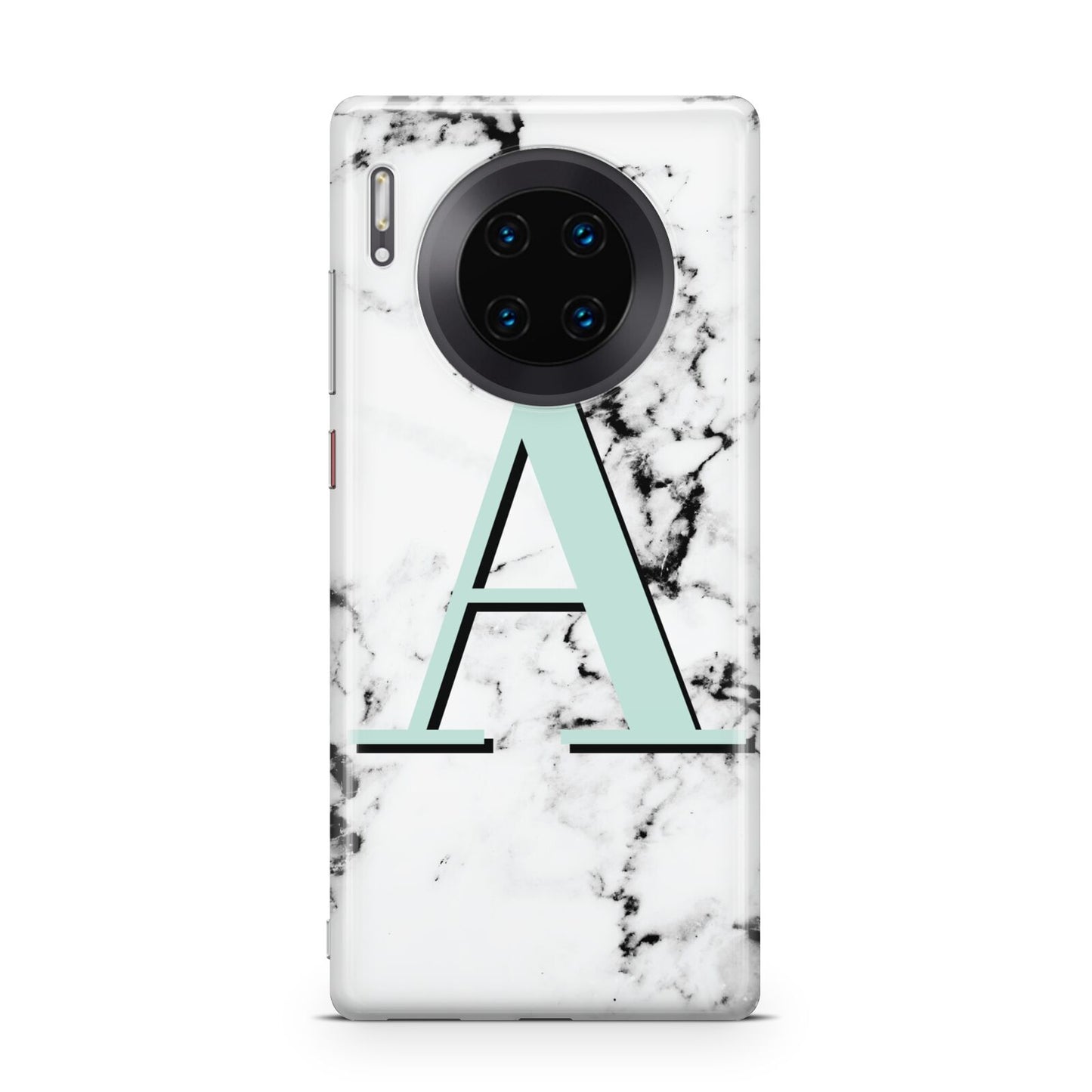 Personalised Mint Single Initial Marble Huawei Mate 30 Pro Phone Case