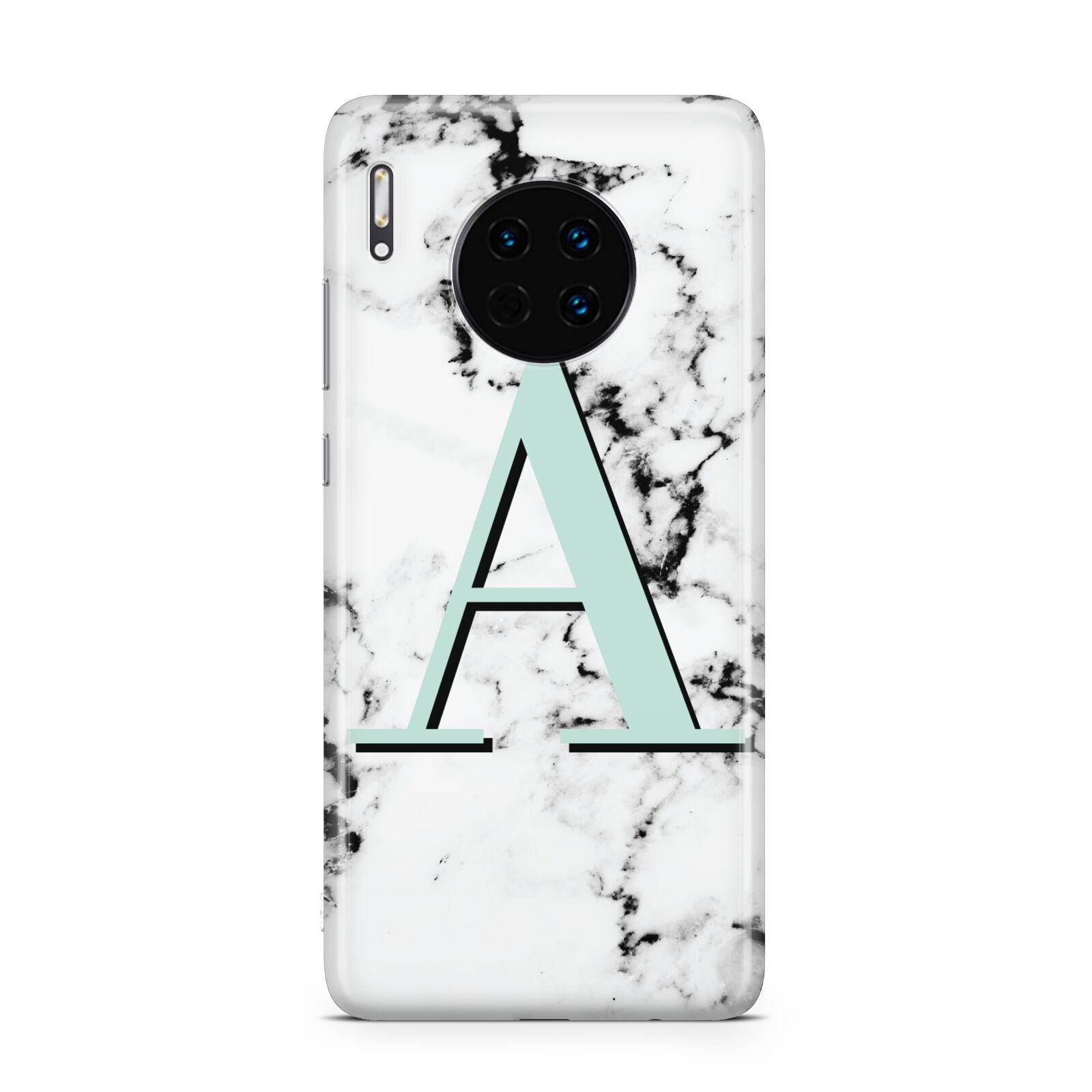 Personalised Mint Single Initial Marble Huawei Mate 30