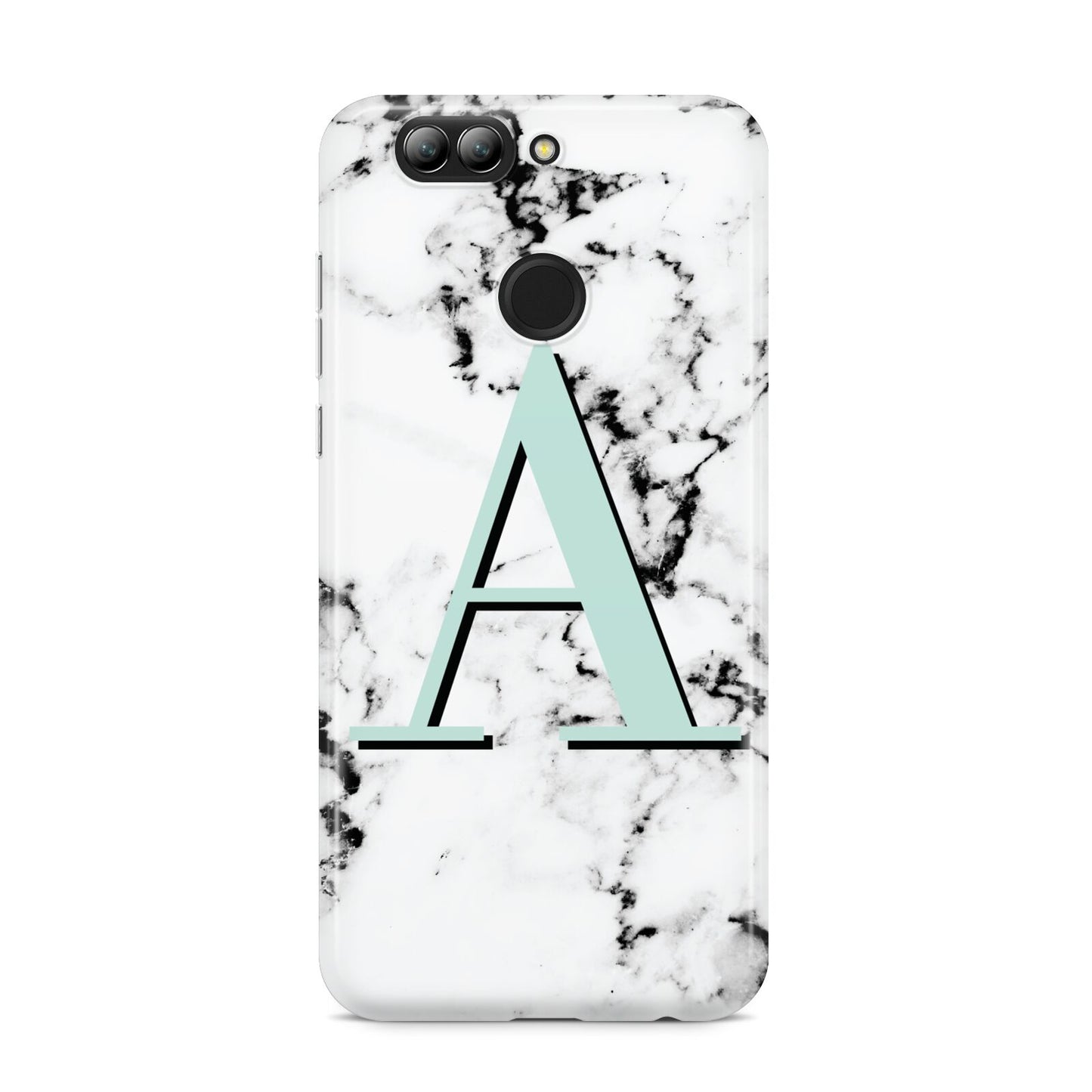 Personalised Mint Single Initial Marble Huawei Nova 2s Phone Case