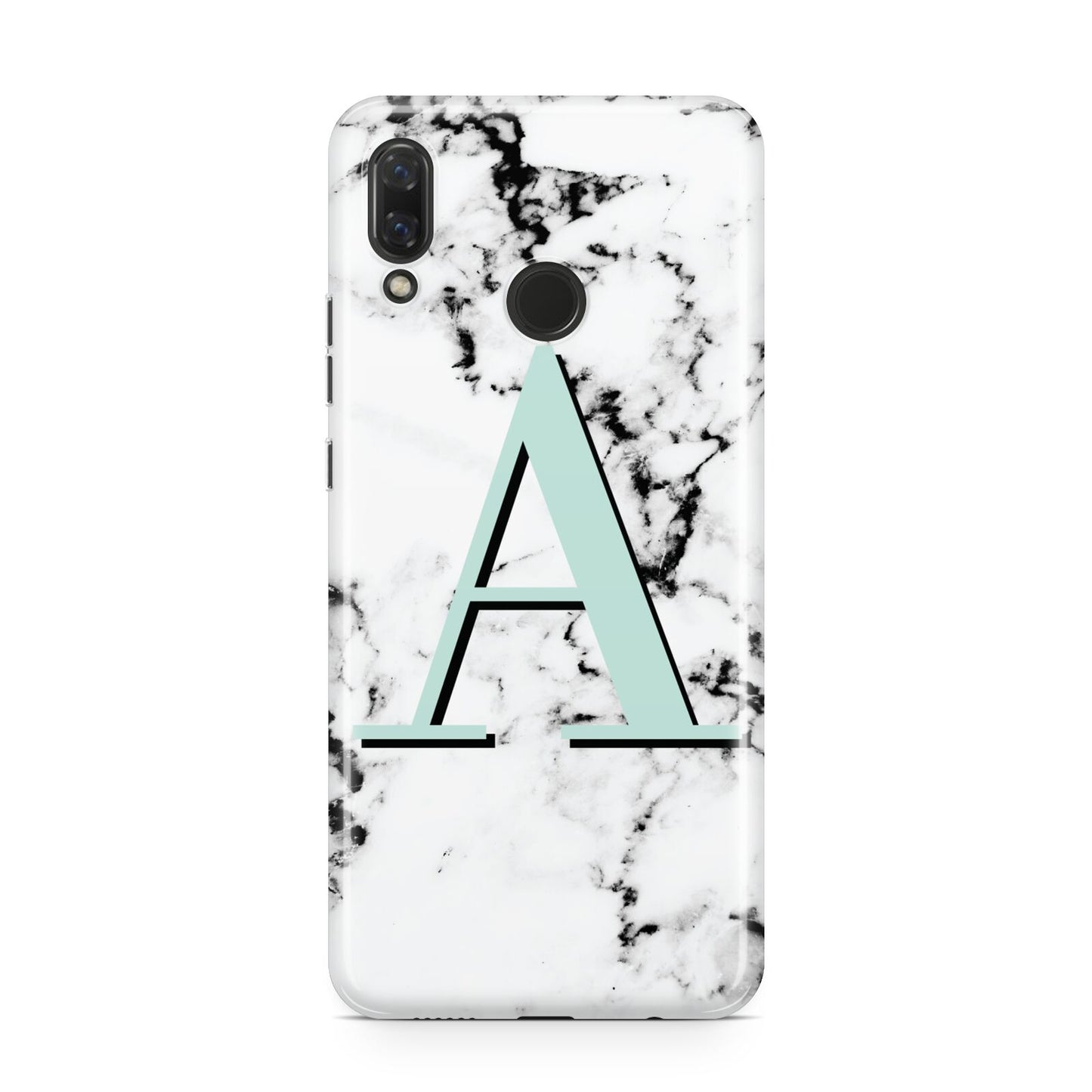Personalised Mint Single Initial Marble Huawei Nova 3 Phone Case