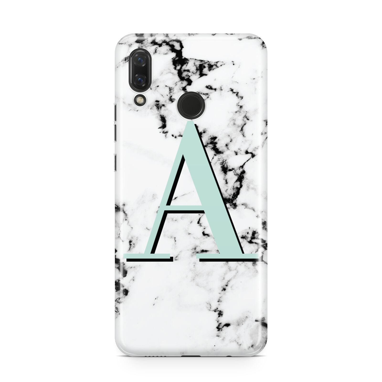 Personalised Mint Single Initial Marble Huawei Nova 3 Phone Case