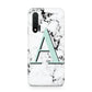 Personalised Mint Single Initial Marble Huawei Nova 6 Phone Case