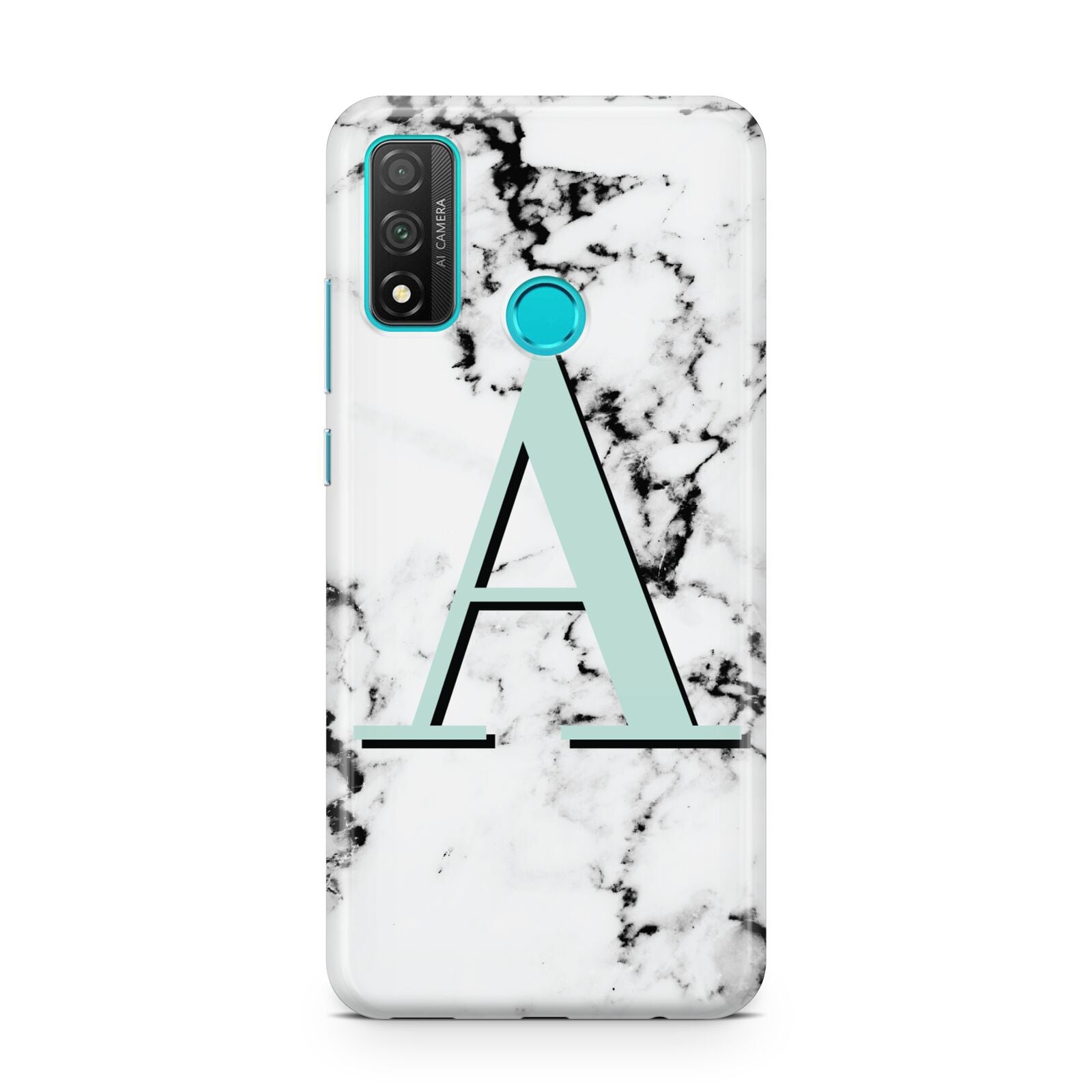 Personalised Mint Single Initial Marble Huawei P Smart 2020