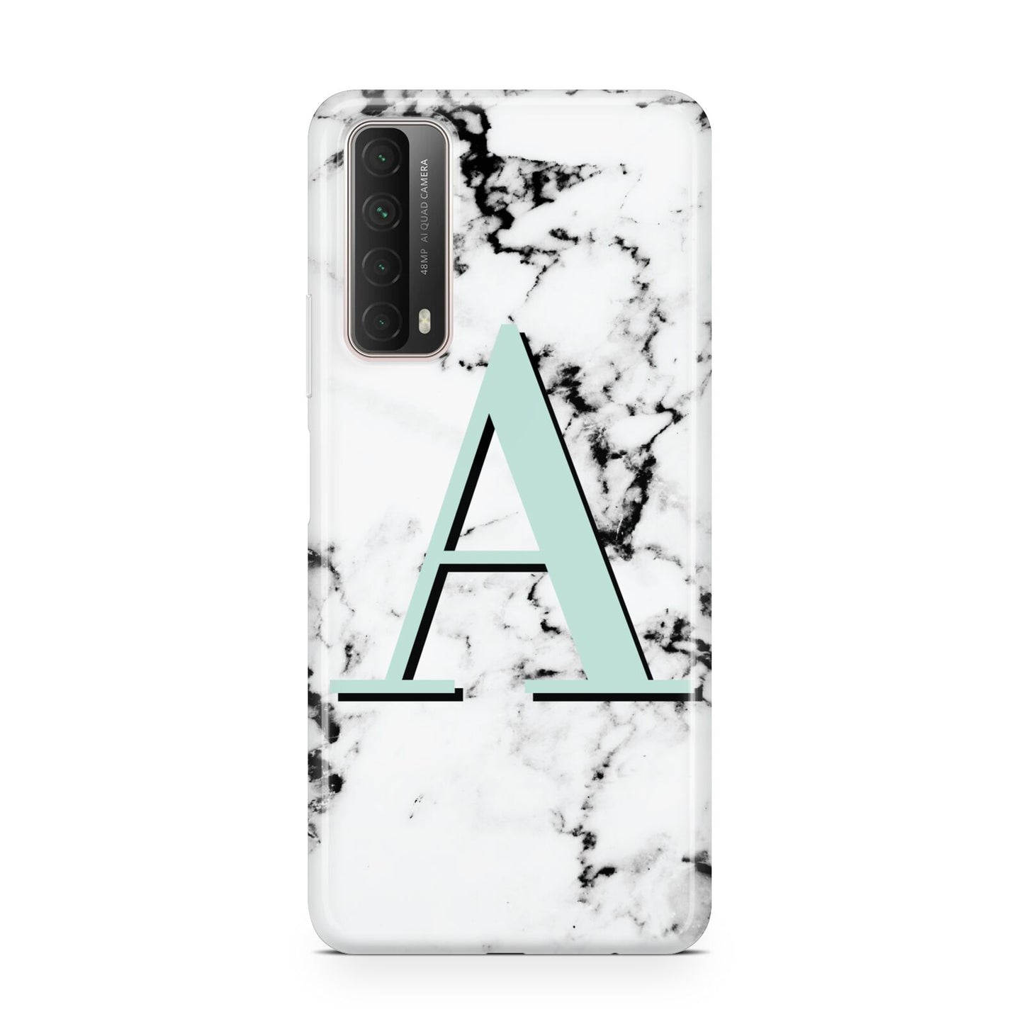 Personalised Mint Single Initial Marble Huawei P Smart 2021