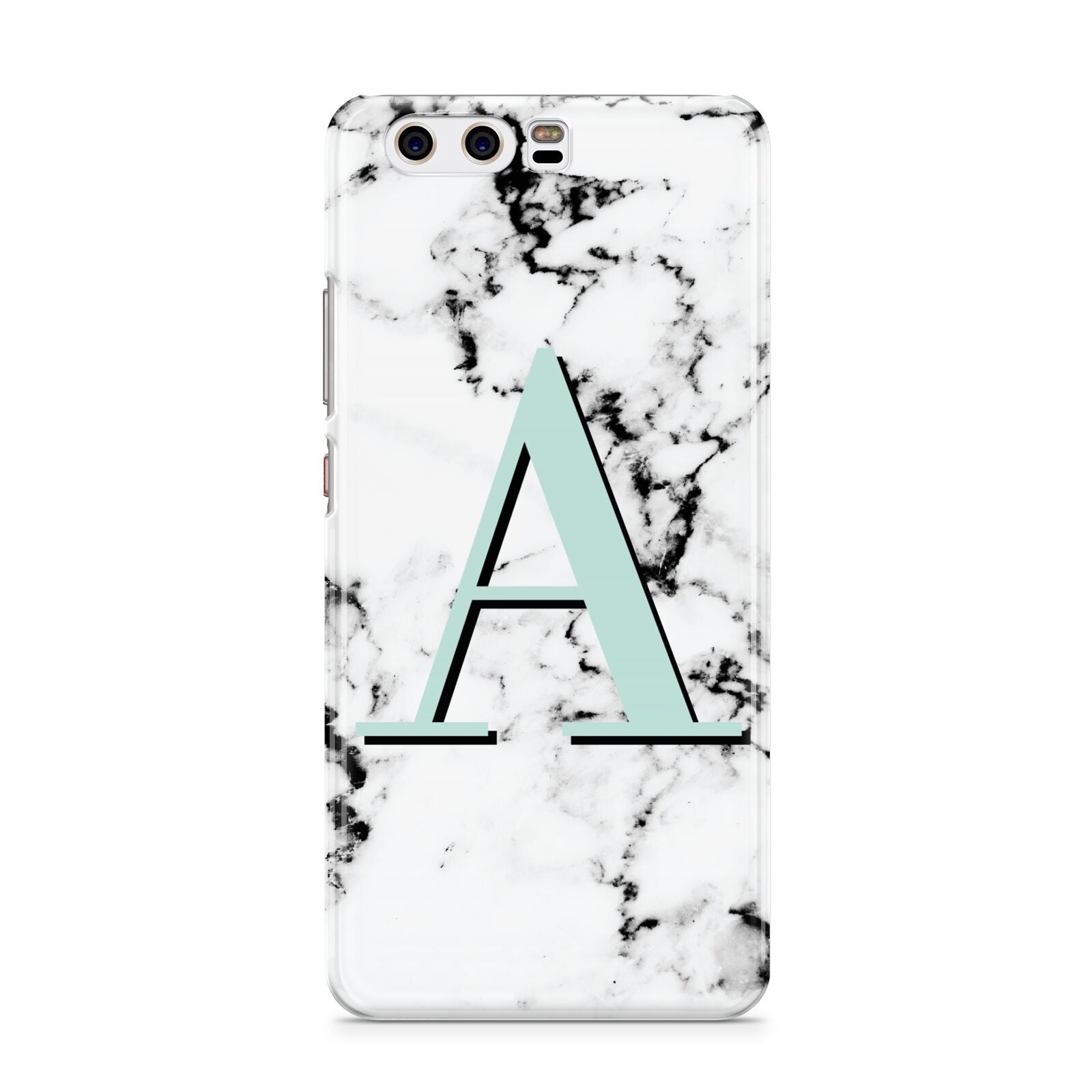 Personalised Mint Single Initial Marble Huawei P10 Phone Case