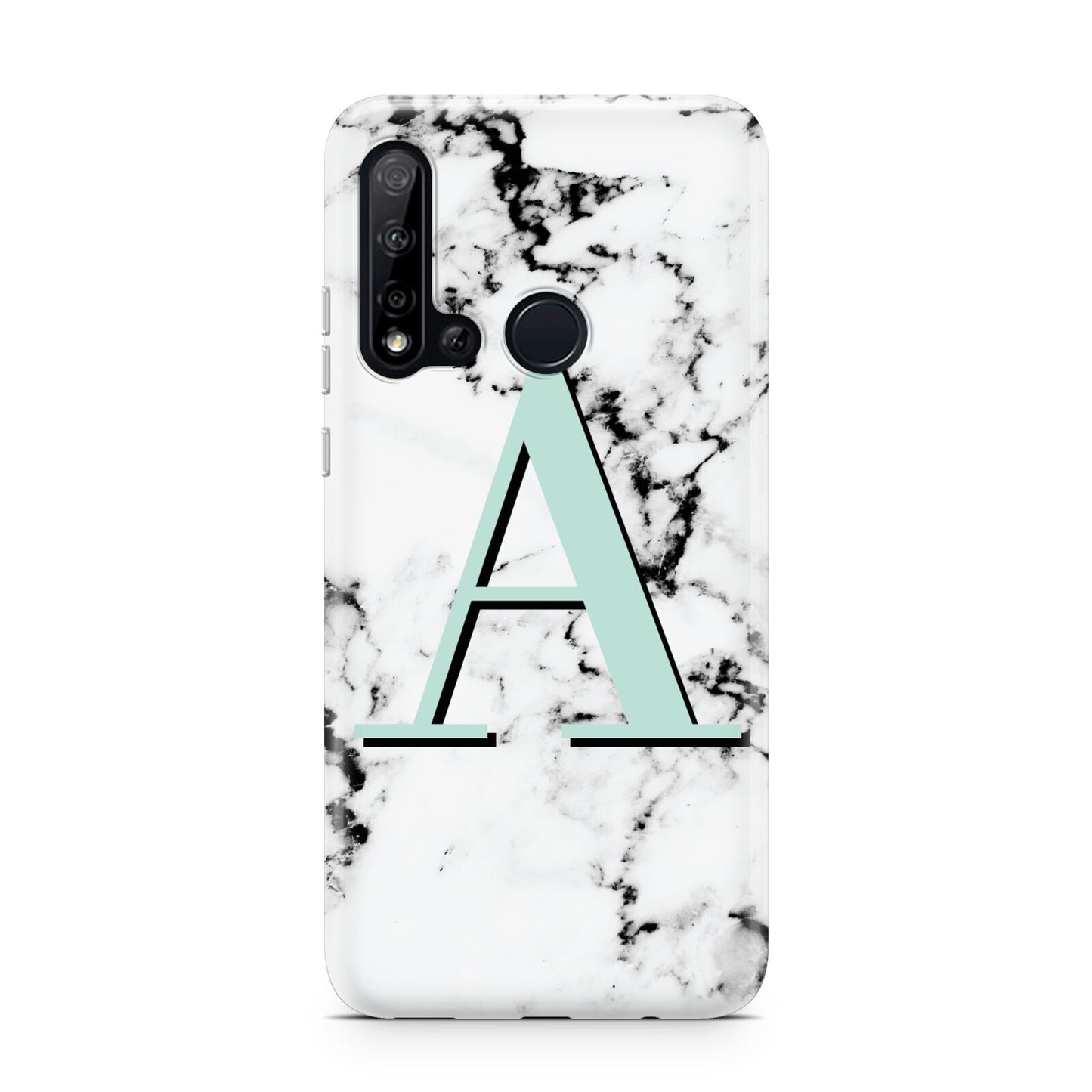 Personalised Mint Single Initial Marble Huawei P20 Lite 5G Phone Case