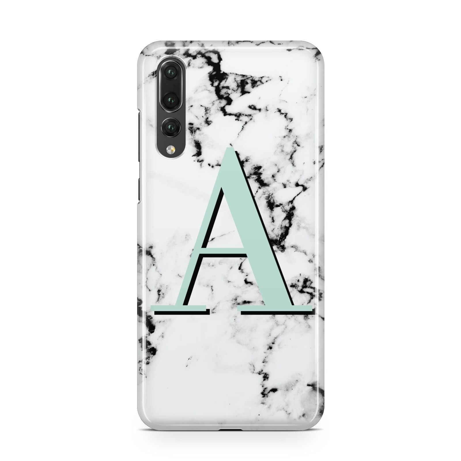 Personalised Mint Single Initial Marble Huawei P20 Pro Phone Case