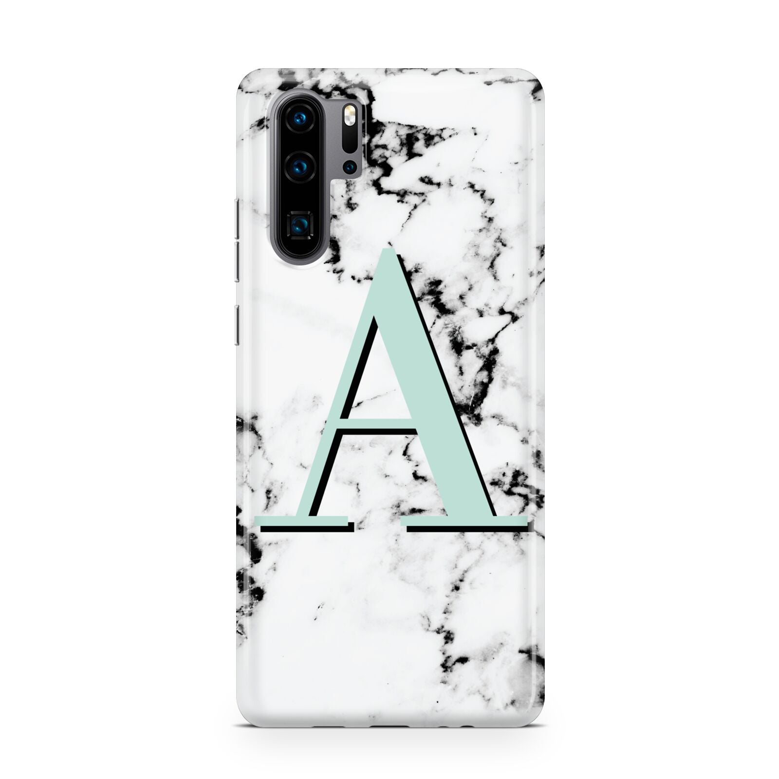 Personalised Mint Single Initial Marble Huawei P30 Pro Phone Case