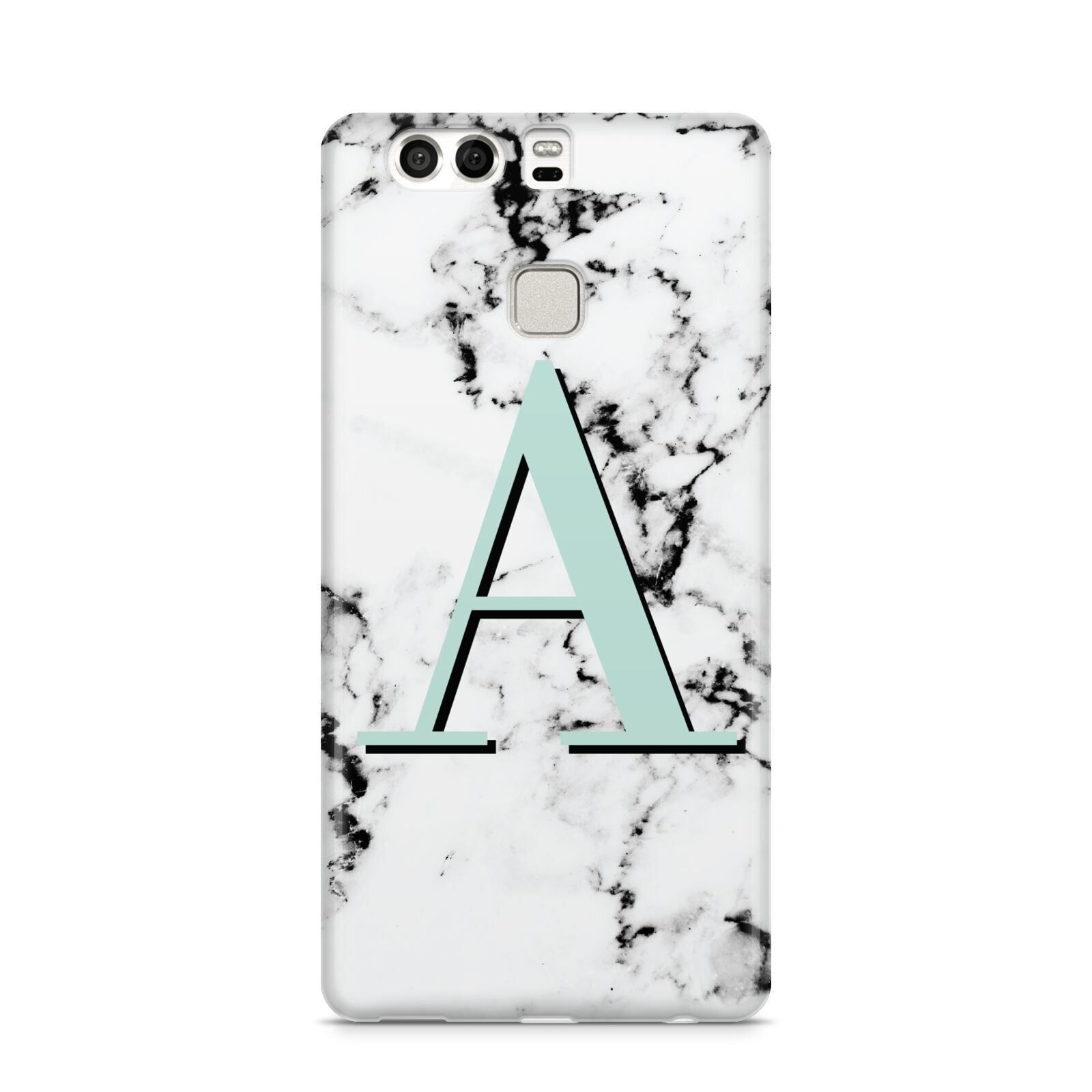 Personalised Mint Single Initial Marble Huawei P9 Case