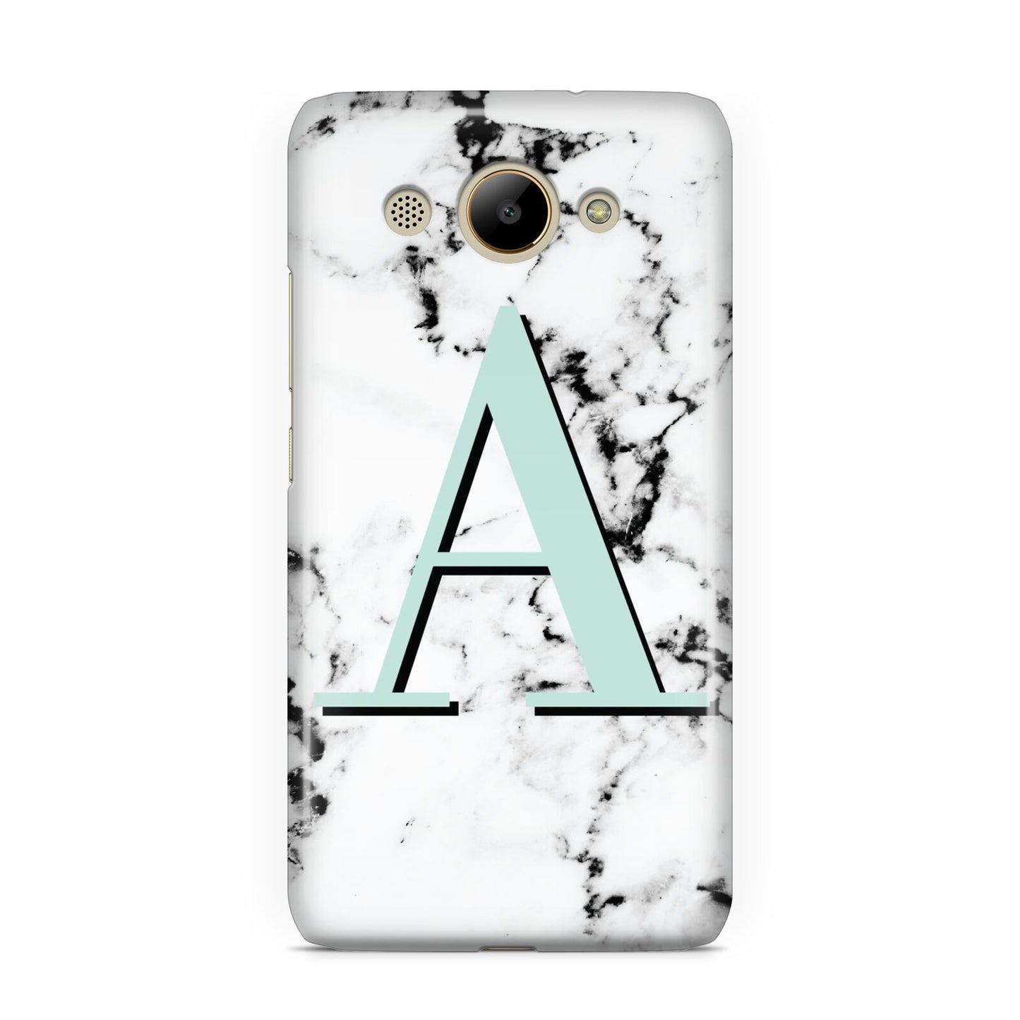 Personalised Mint Single Initial Marble Huawei Y3 2017
