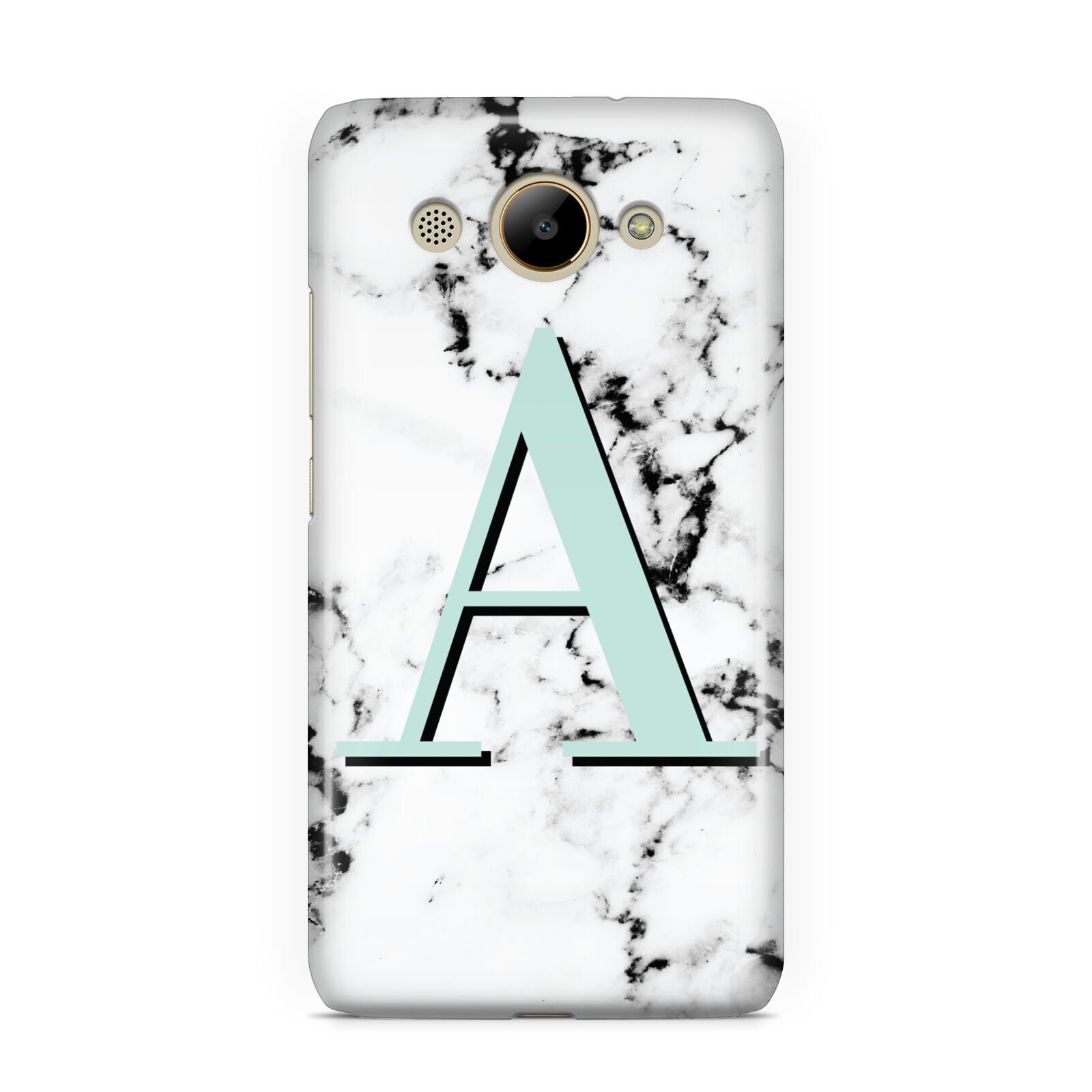 Personalised Mint Single Initial Marble Huawei Y3 2017