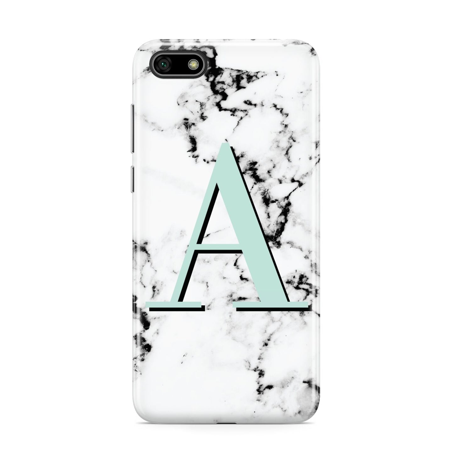 Personalised Mint Single Initial Marble Huawei Y5 Prime 2018 Phone Case