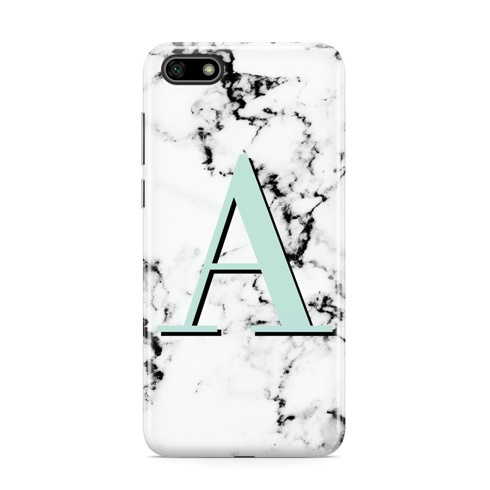 Personalised Mint Single Initial Marble Huawei Y5 Prime 2018 Phone Case