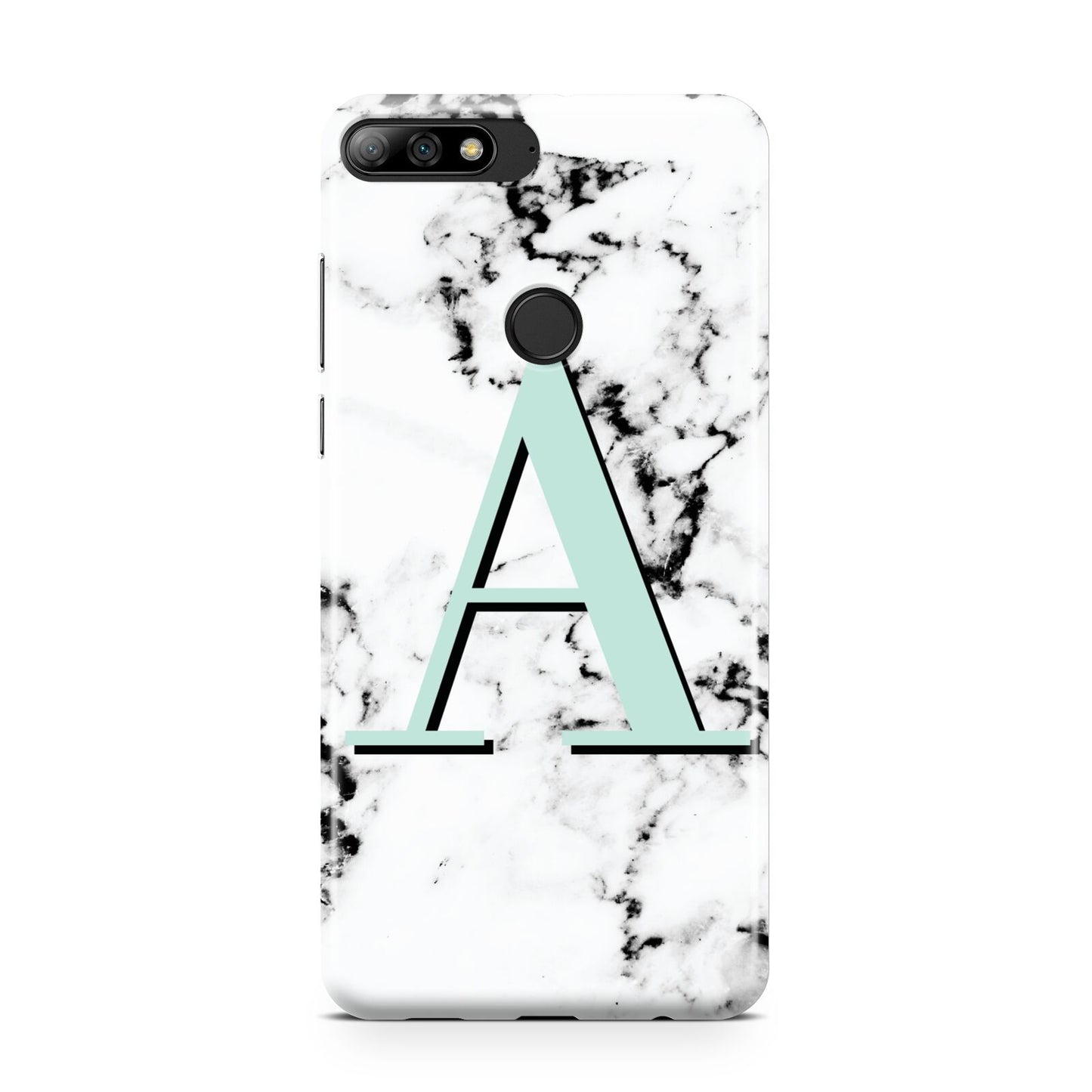 Personalised Mint Single Initial Marble Huawei Y7 2018