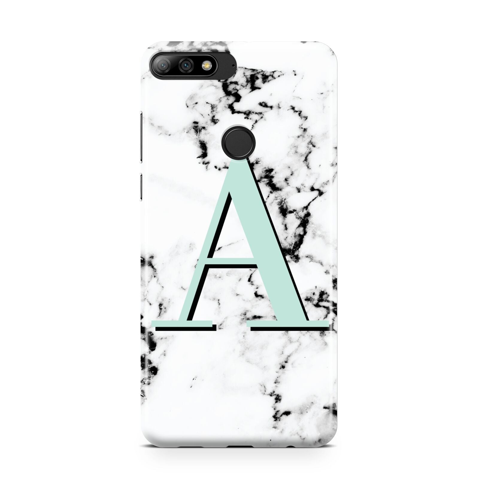 Personalised Mint Single Initial Marble Huawei Y7 2018