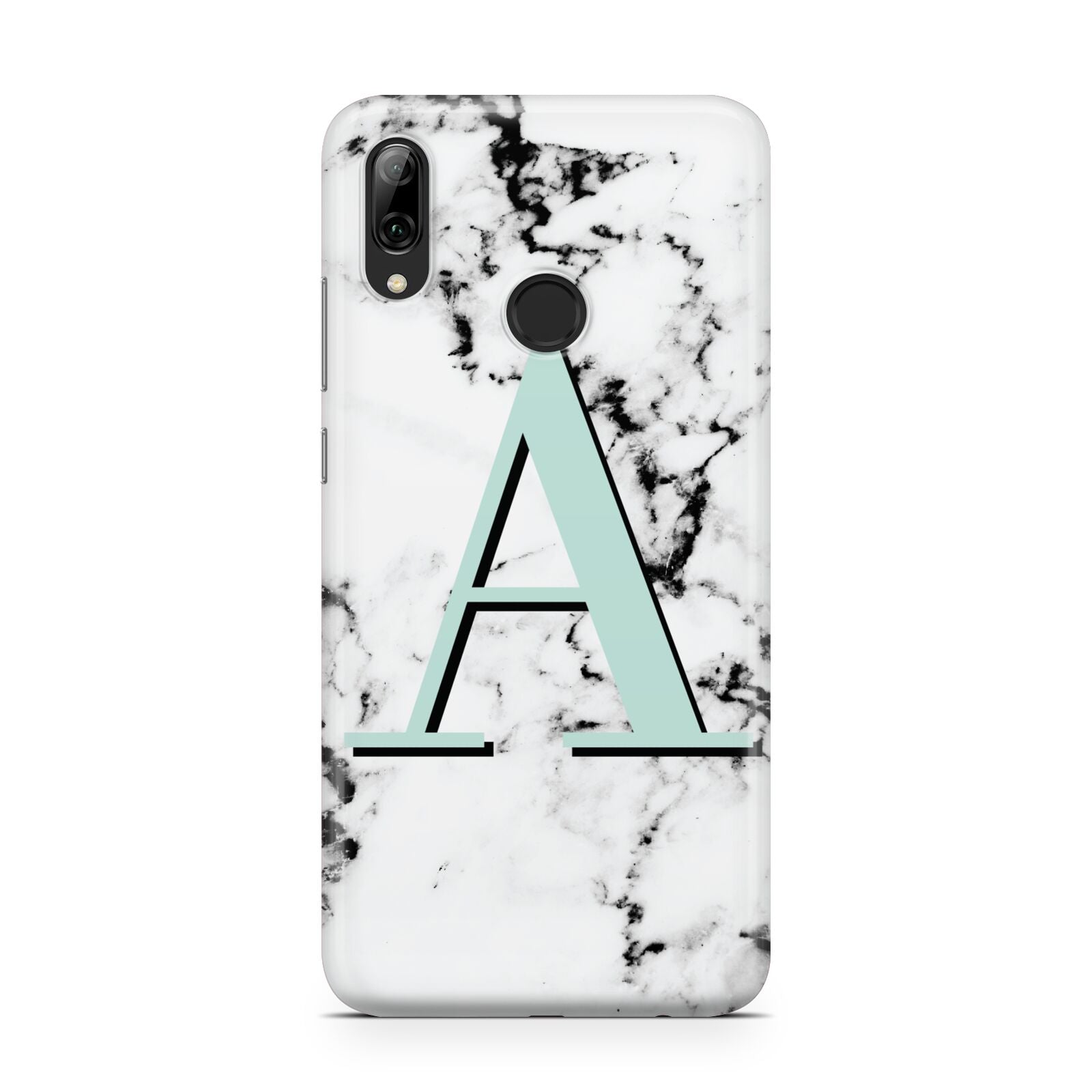 Personalised Mint Single Initial Marble Huawei Y7 2019