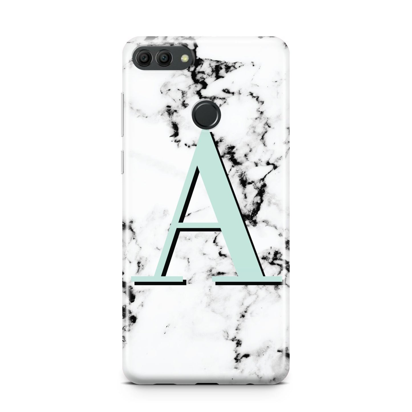 Personalised Mint Single Initial Marble Huawei Y9 2018