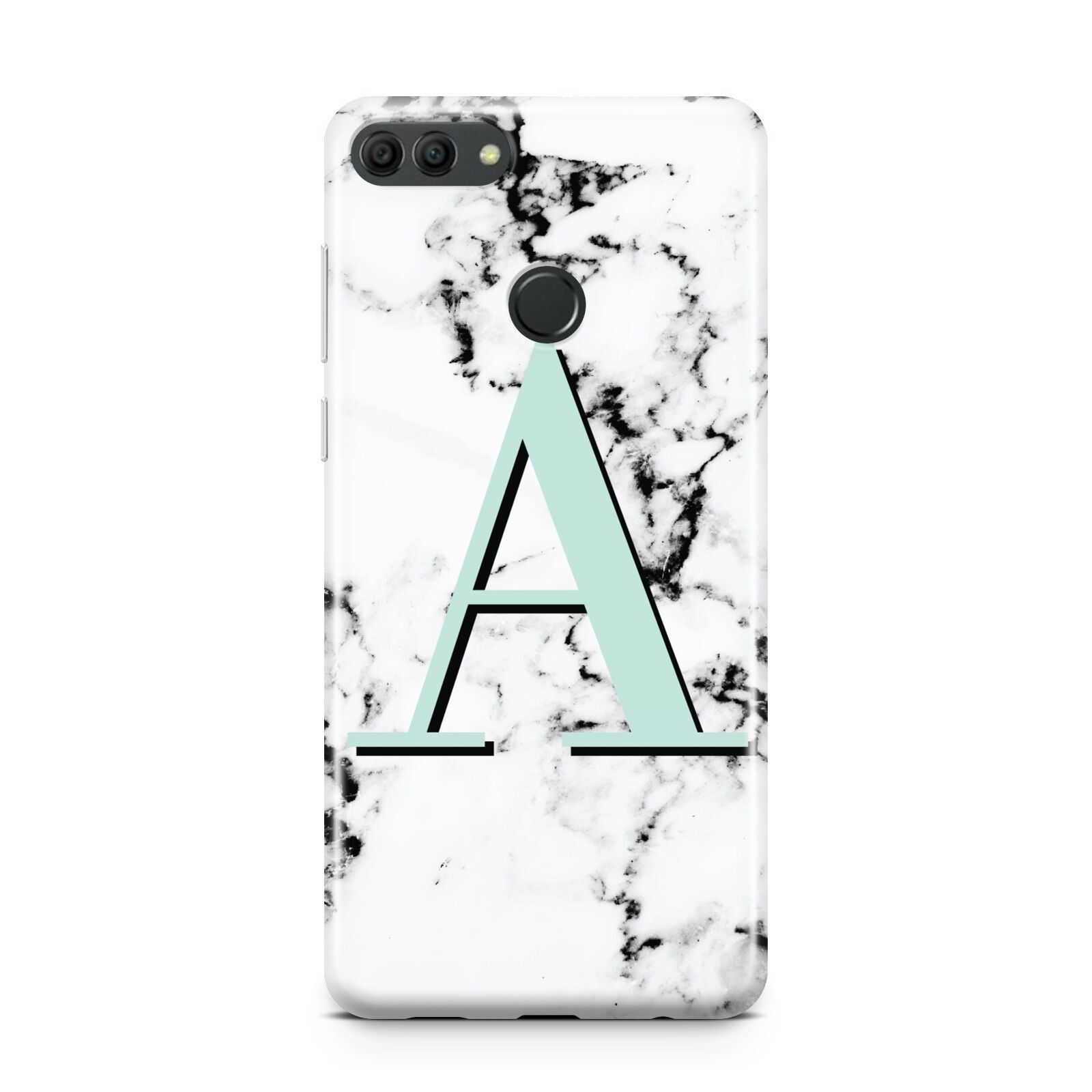Personalised Mint Single Initial Marble Huawei Y9 2018