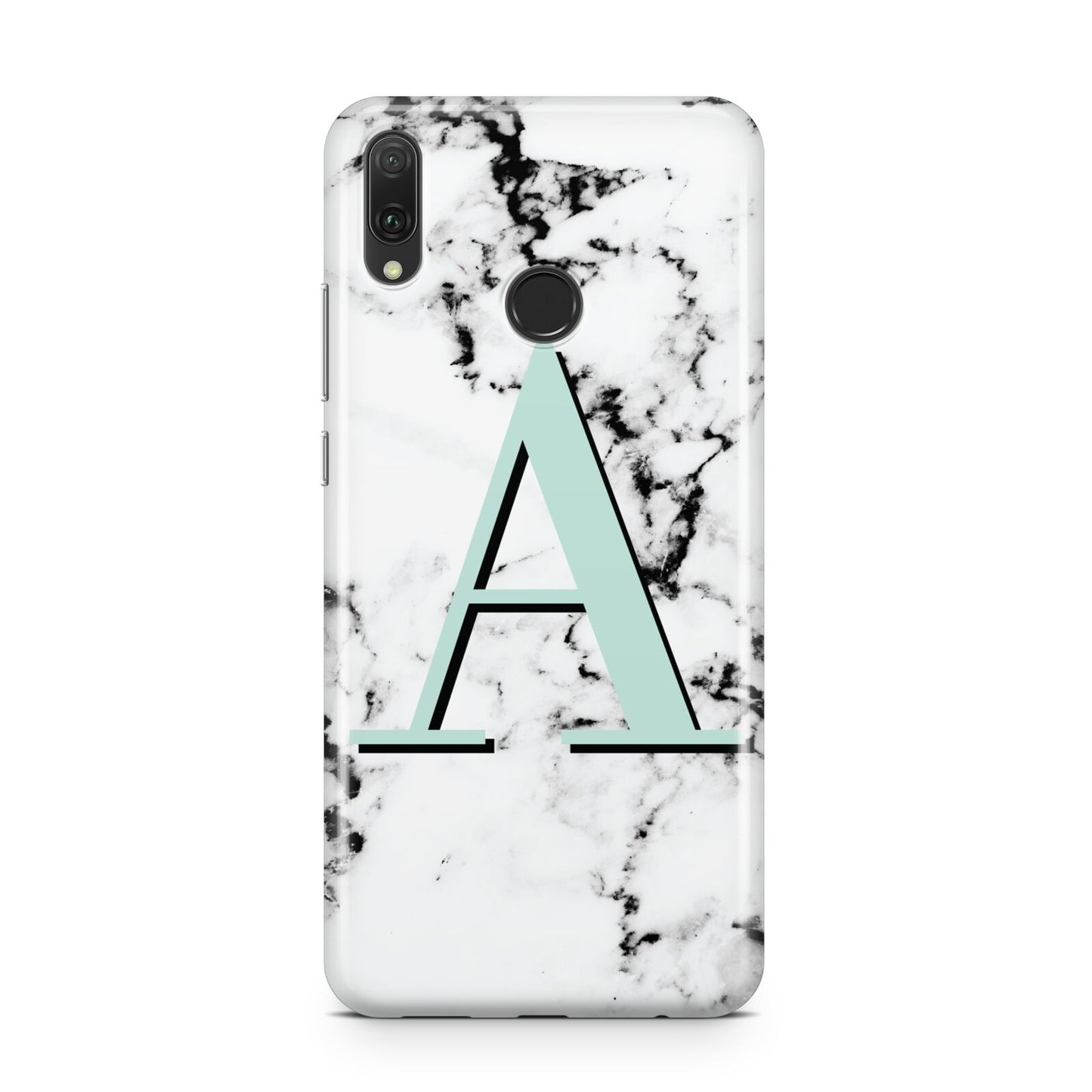 Personalised Mint Single Initial Marble Huawei Y9 2019