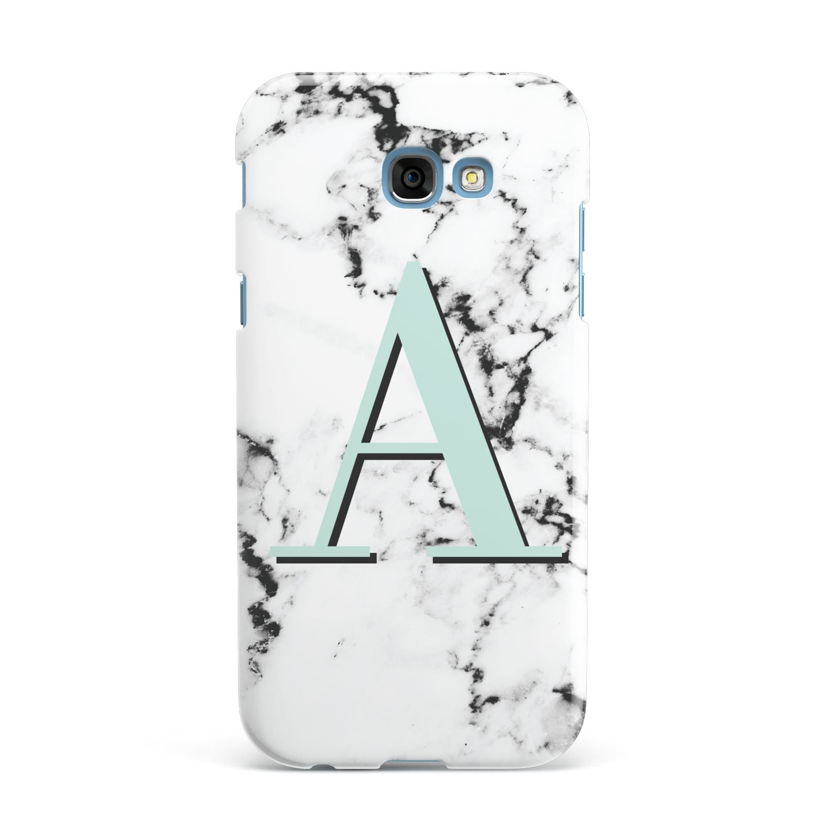 Personalised Mint Single Initial Marble Samsung Galaxy A7 2017 Case