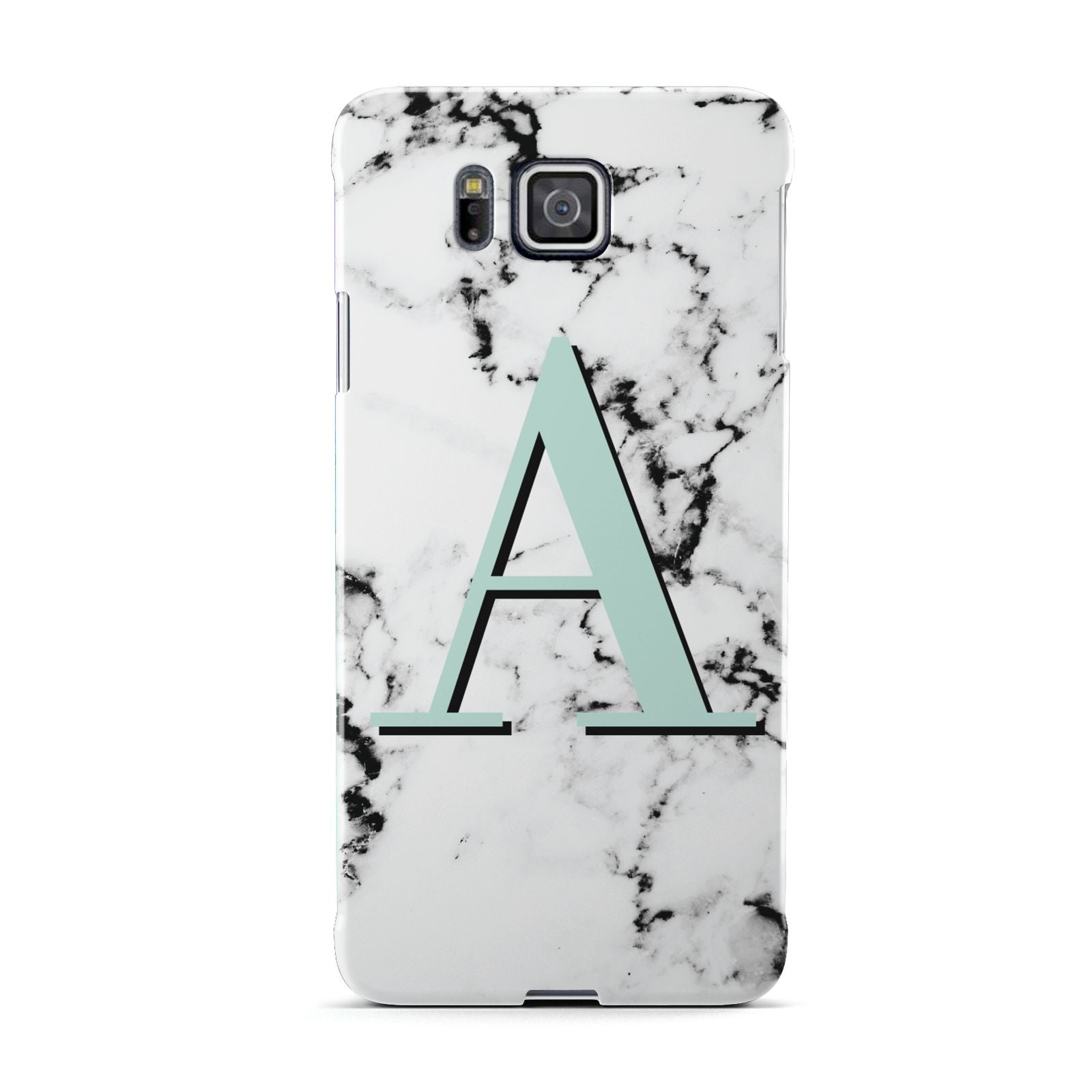 Personalised Mint Single Initial Marble Samsung Galaxy Alpha Case