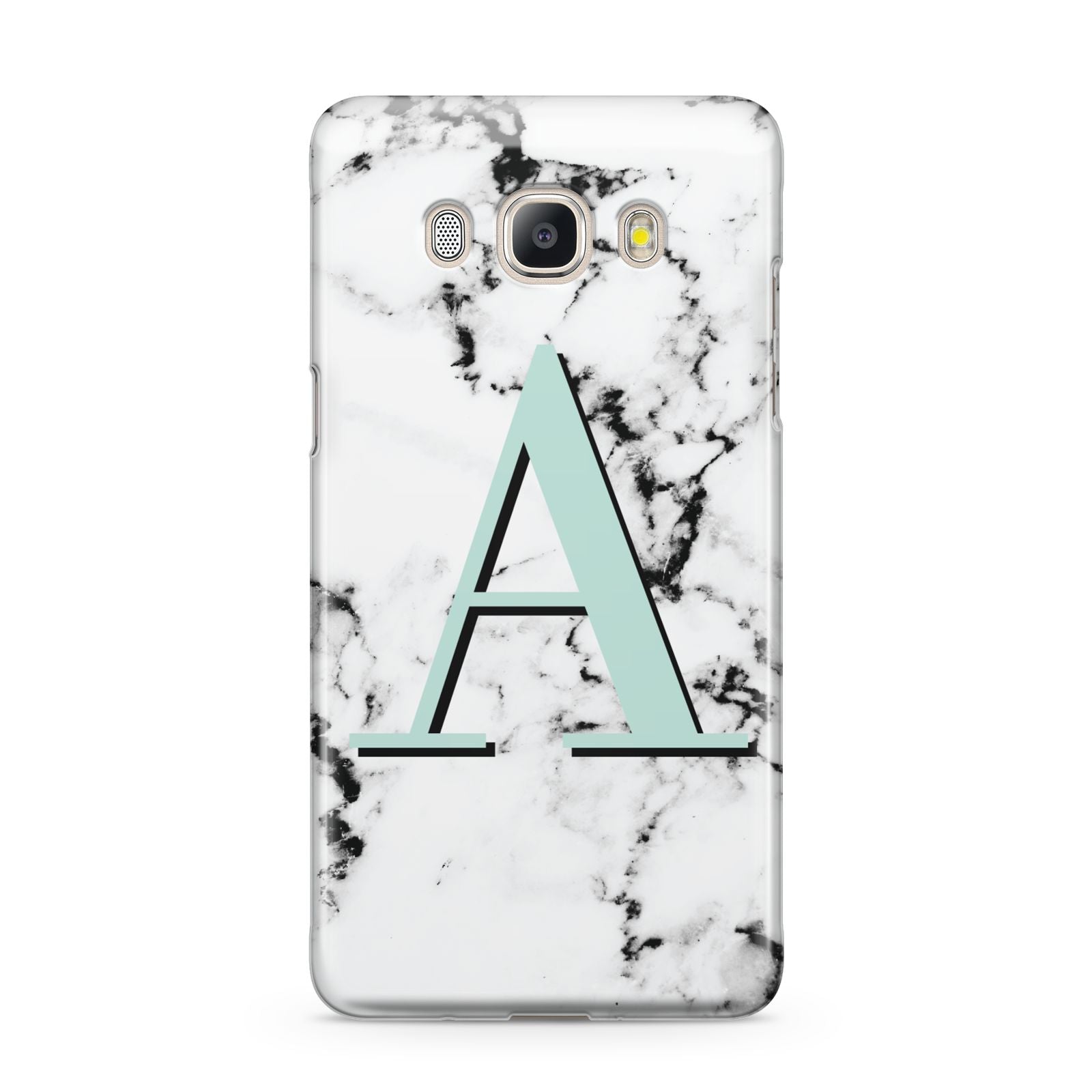 Personalised Mint Single Initial Marble Samsung Galaxy J5 2016 Case