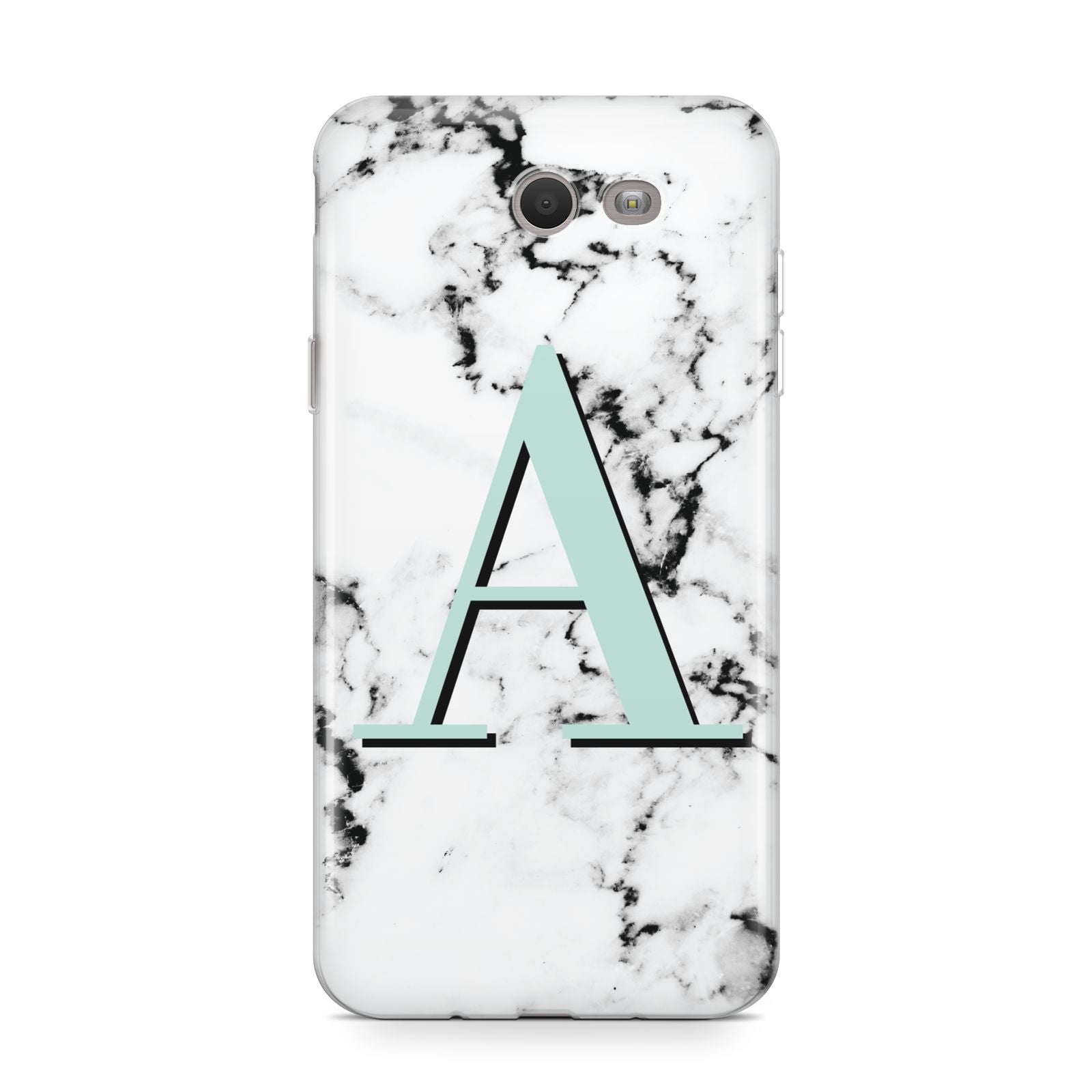 Personalised Mint Single Initial Marble Samsung Galaxy J7 2017 Case