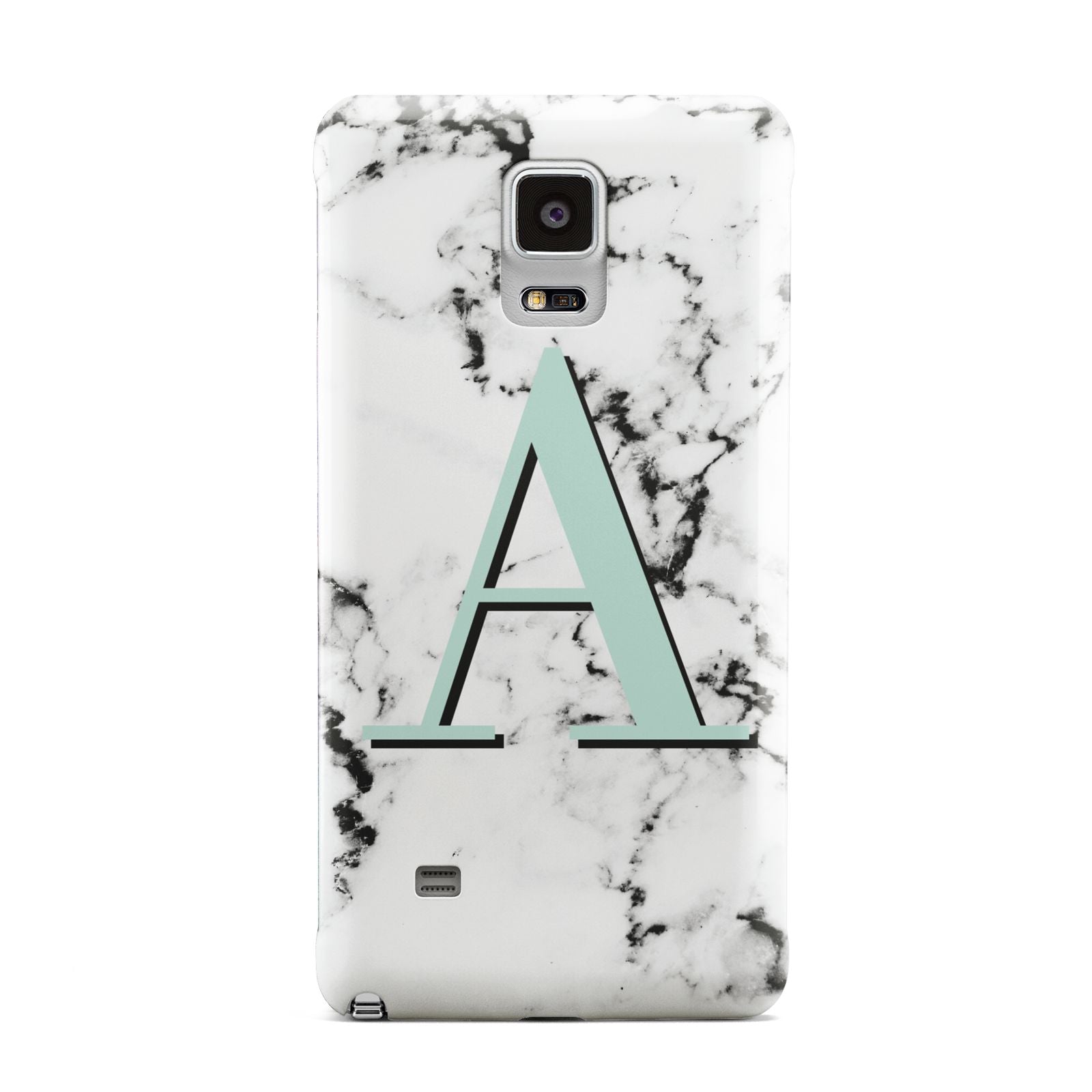 Personalised Mint Single Initial Marble Samsung Galaxy Note 4 Case