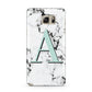 Personalised Mint Single Initial Marble Samsung Galaxy Note 5 Case