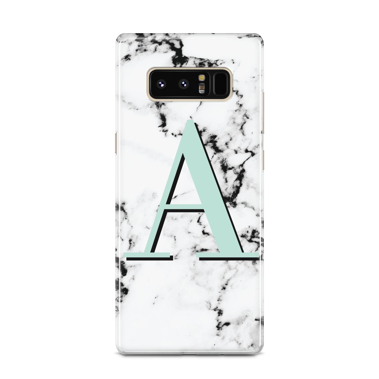 Personalised Mint Single Initial Marble Samsung Galaxy Note 8 Case